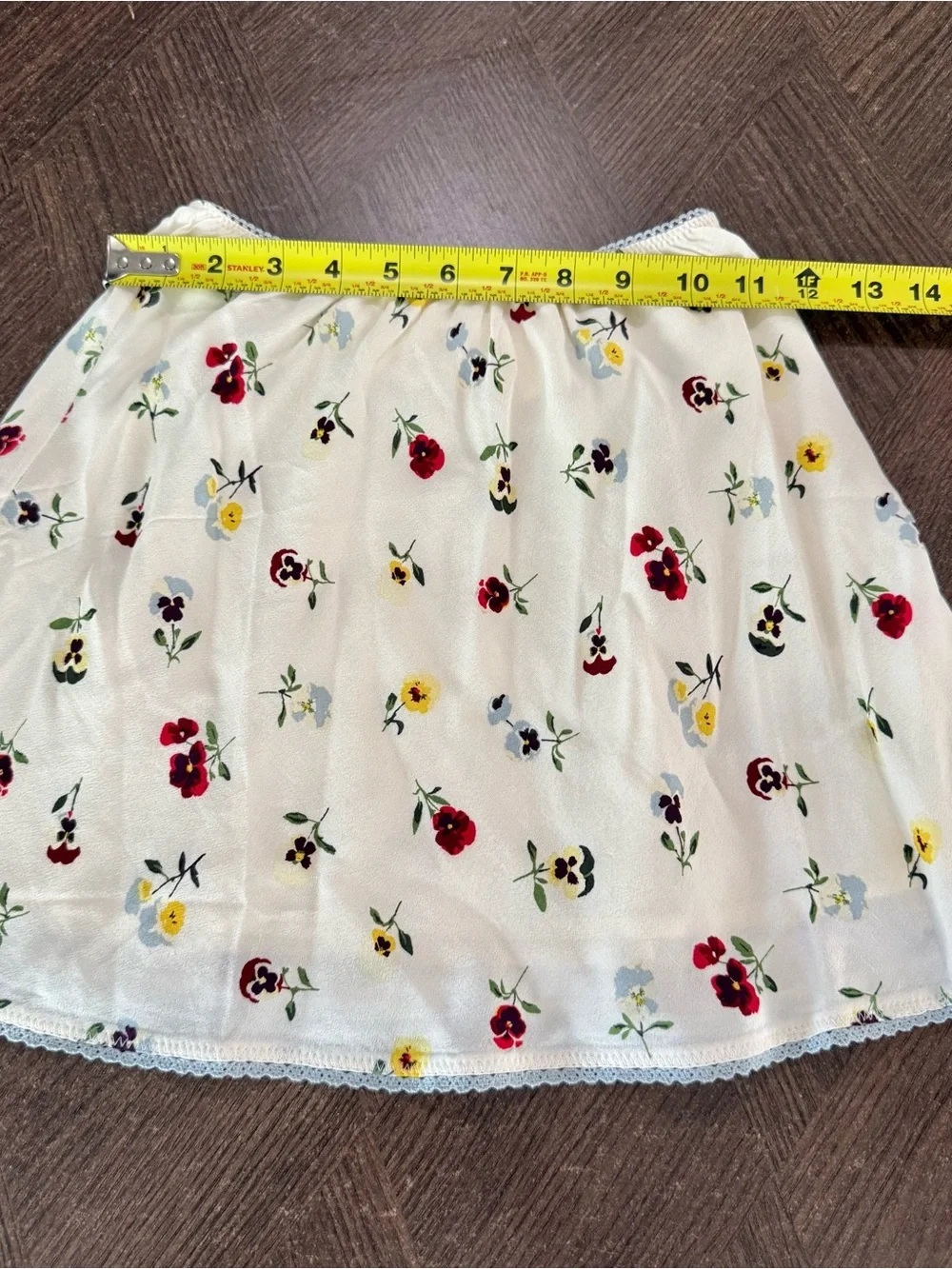 GAP x DOEN Girls Cream Floral Skater Skirt with Red, Yellow & Blue Blooms